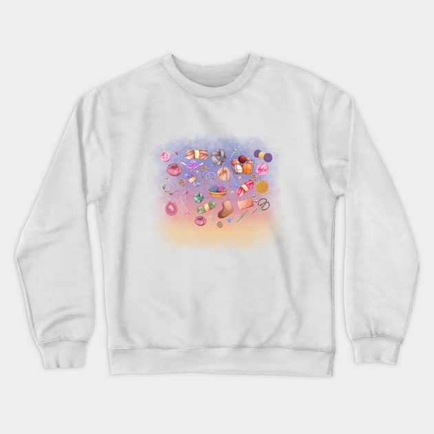 Knitting, Sickers, shirts, mugs for Lovers of knitting, Knitting is my love. Crewneck Sweatshirt by Mika Design